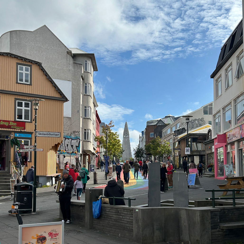 Skolavordustigur Street in Reykjavík photo by Jon